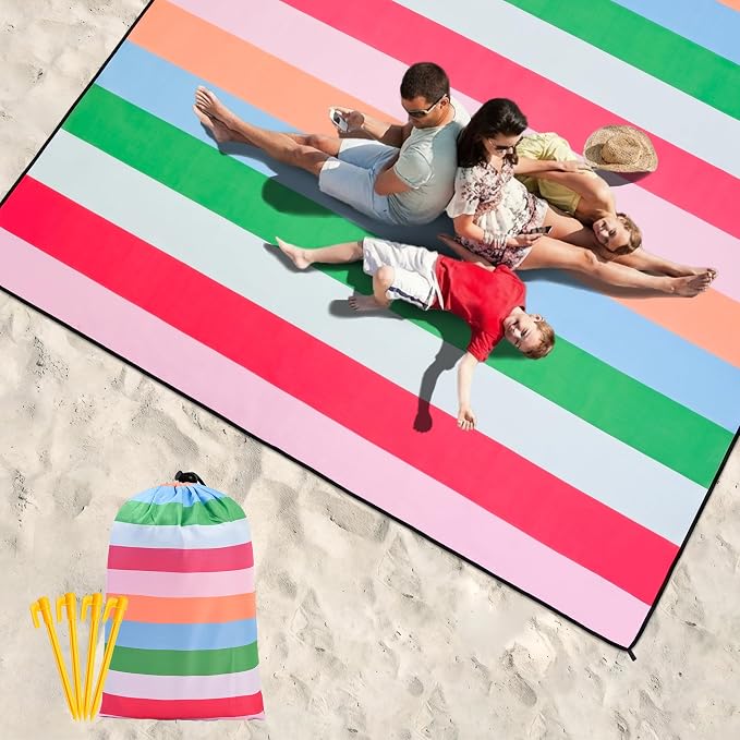 HIHOHO Beach Blanket Waterproof Sandproof Extra Large Beach Mat 79" X - Image 6