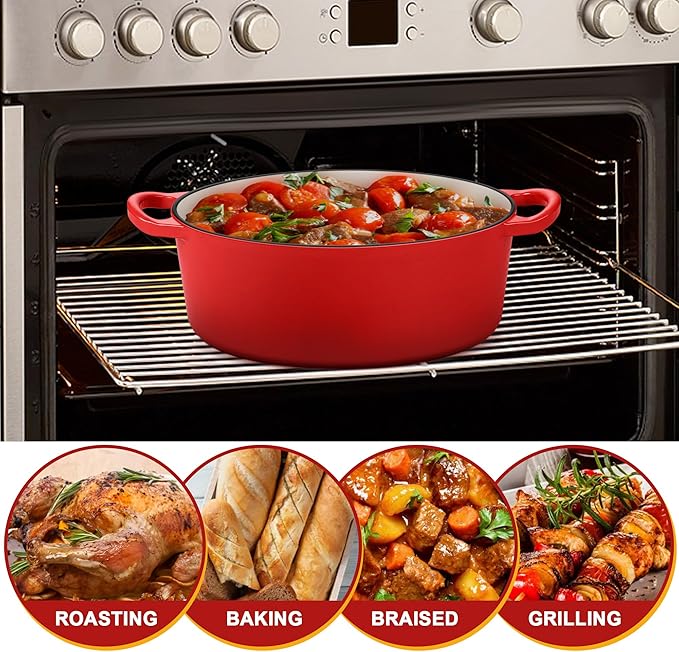 E-far 5QT Oval Dutch Oven Pot - Image 5