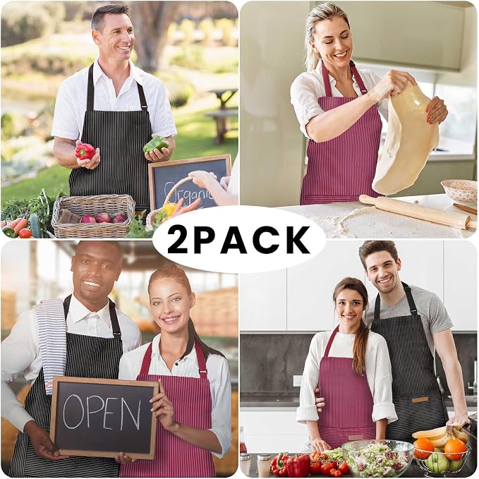 BeLuyi 2 Pack Adjustable Bib Apron - Image 7