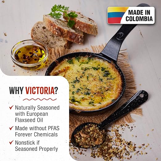 Victoria 4-Inch Cast Iron Skillet, Pre-Seasoned Cast Iron Frying Pan - Image 2