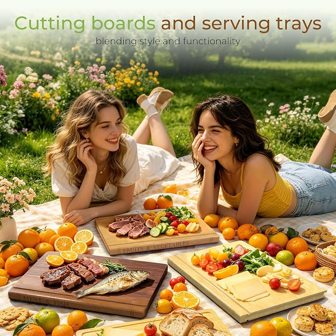 Book Cutting Board Set with Wooden Stand-Wooden Kitchen Cutting Boards That - Image 8