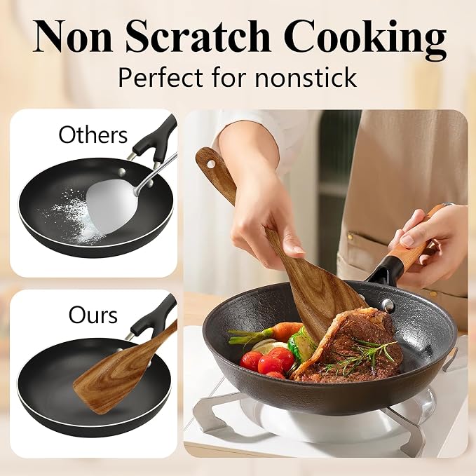 Wooden Spatula, Heat Resistant Cooking Wood Spatulas Spurtles - Image 4