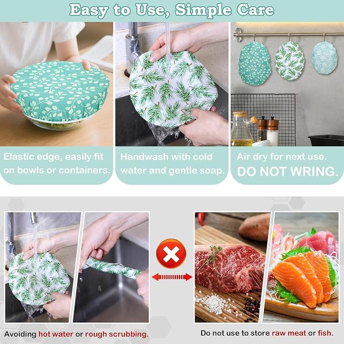 5-Size Reusable Beeswax Bowl Covers - Image 6