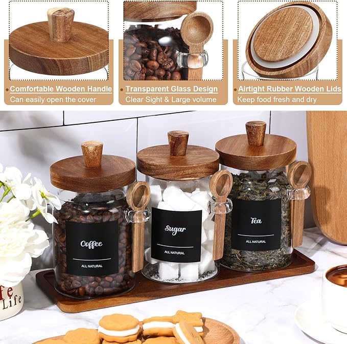 Suclain 3 Pcs Glass Coffee Container - Image 3