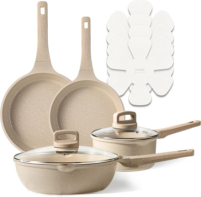 CAROTE 10Pcs Pots and Pans Set Nonstick, Induction Cookware Sets, NonStick by CAROTE