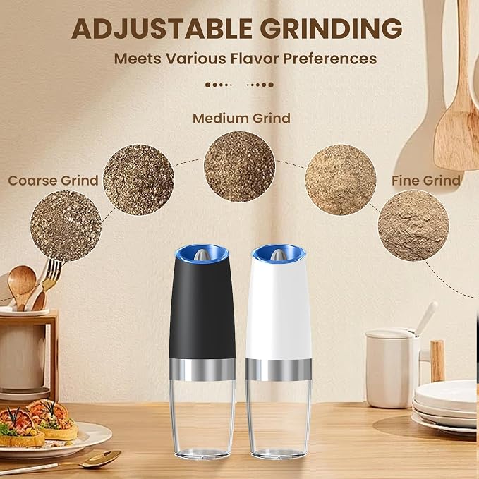 Gravity Electric Salt And Pepper Grinder Set, Automatic Salt And Pepper Grinder - Image 3