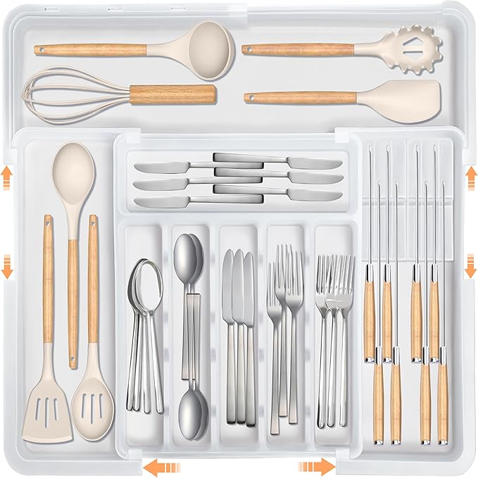 Homecor Silverware Organizer for Kitchen Drawer, Expandable Utensil Drawer by HOMECOR