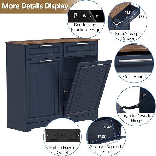 Double 10 Gallon Tilt Out Trash Can Cabinet - Image 3