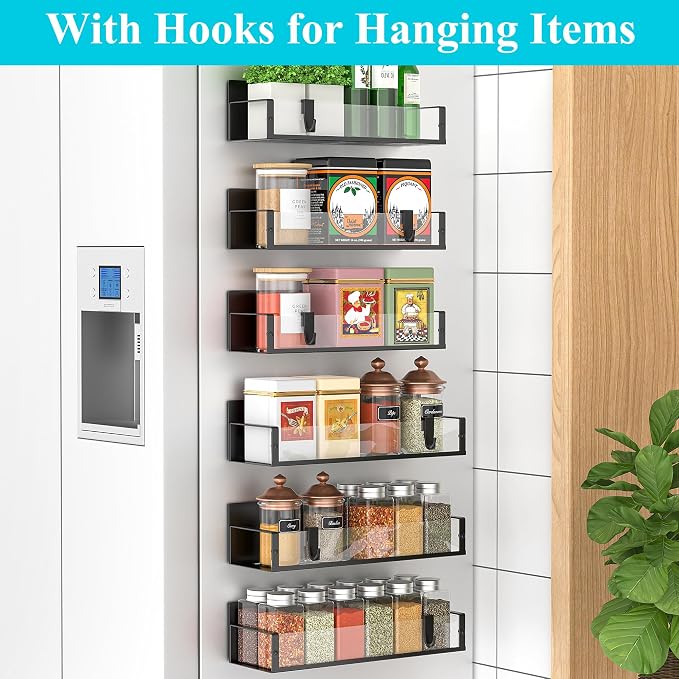 HuggieGems 6 Pack Magnetic Spice Storage Rack Organizer - Image 2