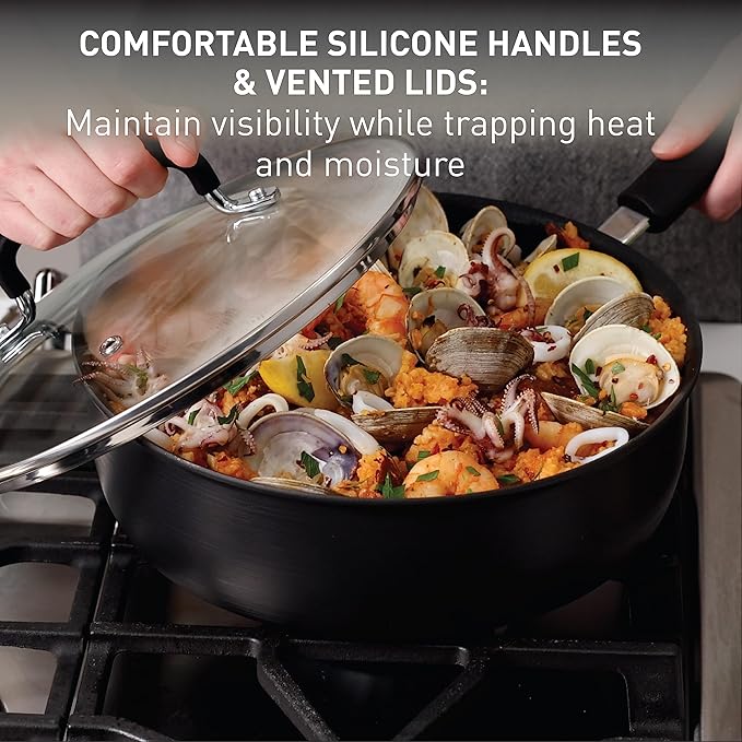 T-fal Ultimate Hard Anodized Nonstick Pots and Pans Set 14 Piece, Oven Broiler - Image 6