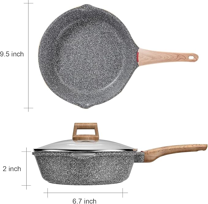 Starunder Induction Nonstick Skillet Frying Pan, Swiss medical stone Omelette - Image 3