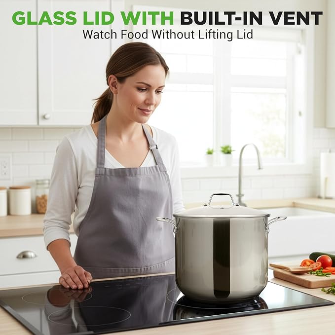 NutriChef 12 Quart Stainless Steel Stock Pot - Image 3