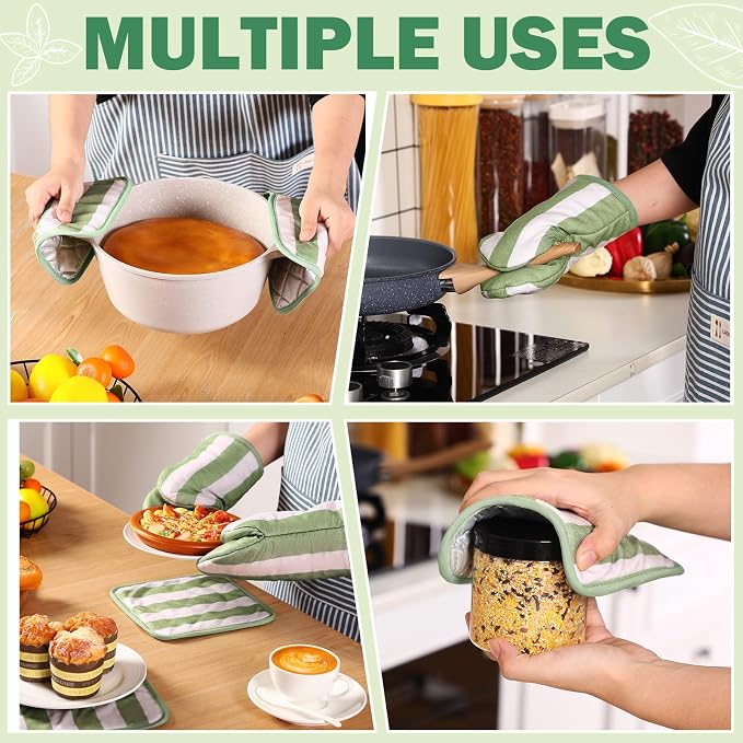 Reallnaive Oven Mitts and Pot Holders 4 Pcs Set - Image 6