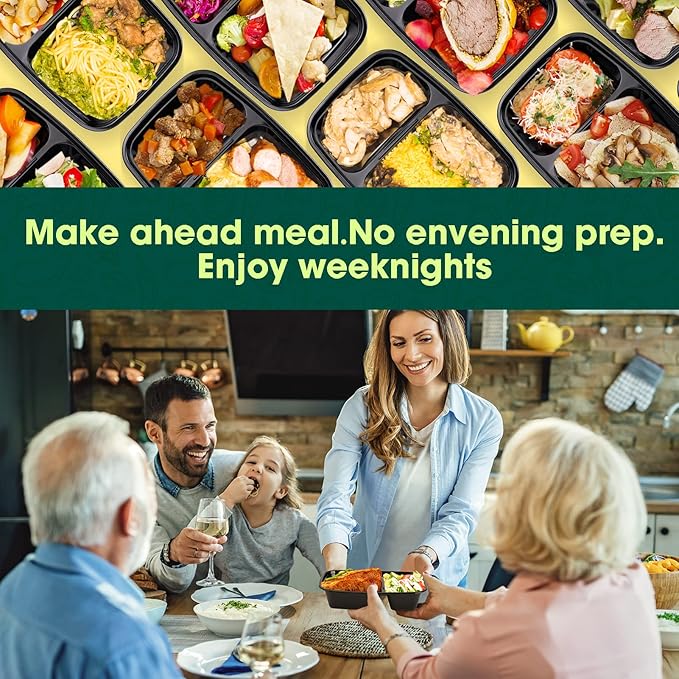 50 Pack 32 oz Sturdy Leakproof 2-Compartment Meal Prep Containers - Image 6