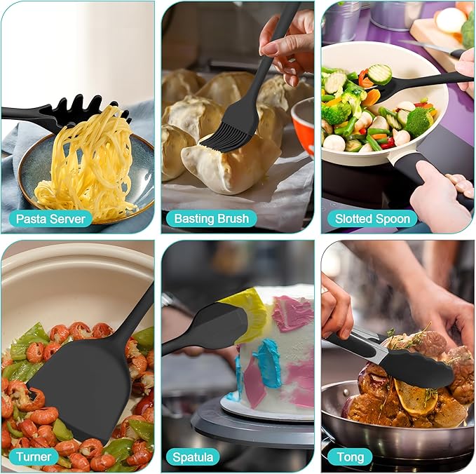 E-far Silicone Cooking Utensils Set, 25 Piece Kitchen Utensils - Image 6