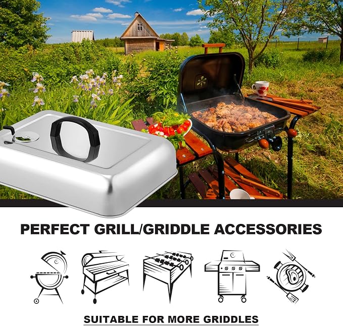 13x 9.75Inch Cheese Melting Domes, HaSteeL Rectangular Basting Steam Cover - Image 7