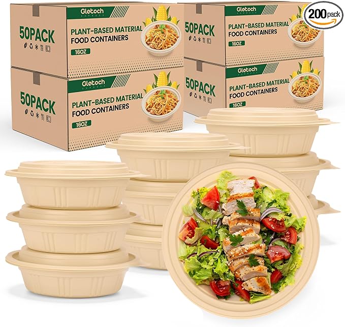 Glotoch Express 16 oz-200 Pack Meal Prep Bowl Containers by GlotochExpress