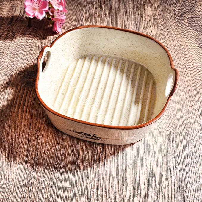 6.7" Japanese Ceramic Casserole Dish, Square Baking Pan - Image 4