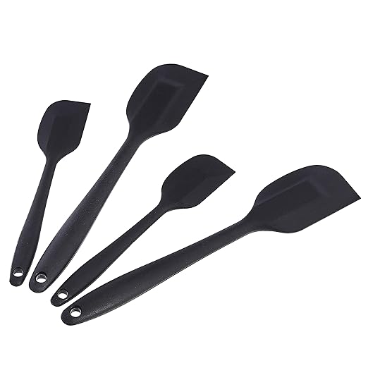 Amazon Basics Non-Stick Heat Resistant Silicone Spatula Set, Dishwasher Safe by AmazonBasics