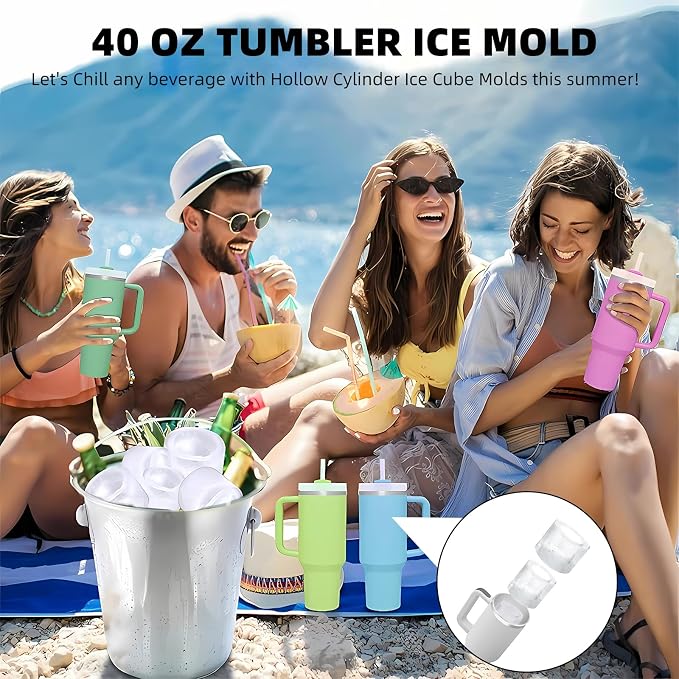 Tcamp Ice Mold for Stanley Cup 30-40 oz Tumbler Cup Ice Mold, Silicone Ice Cube - Image 2
