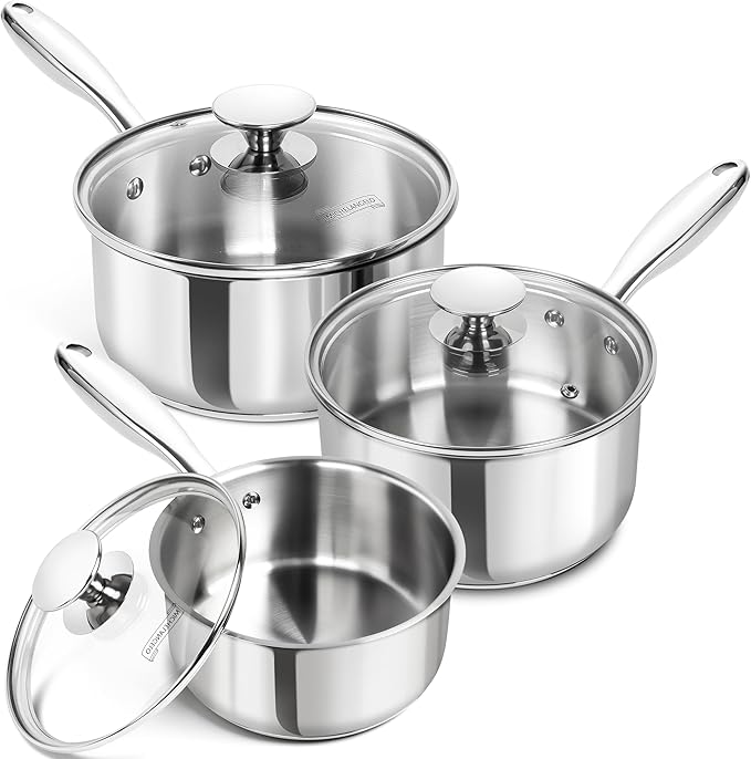 MICHELANGELO Stainless Steel Sauce Pan Set by Michelangelo