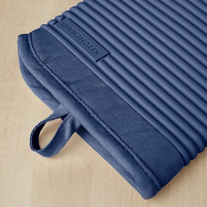 KITCHENAID Ribbed Soft Silicone Oven Mitt 2-Pack Set - Image 3