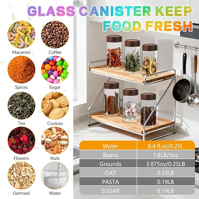 8oz Airtight Glass Jars Small Spice Storage Canister - Image 3