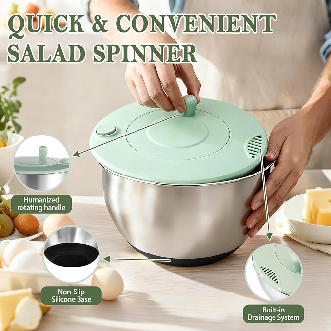 Unokit Stainless Steel Salad Spinner - Image 6