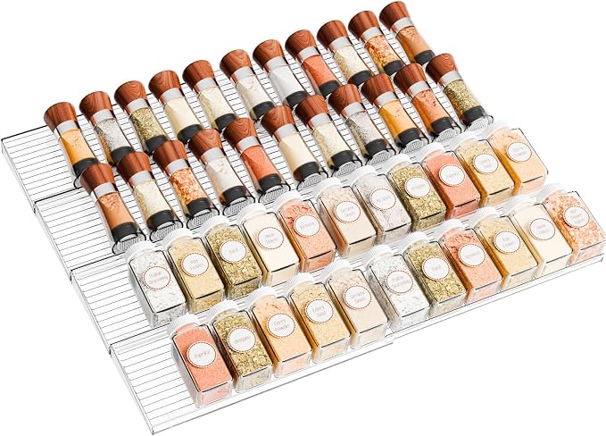 Yieach 8 Pack Adjustable In Drawer Spice Organizer by Yieach