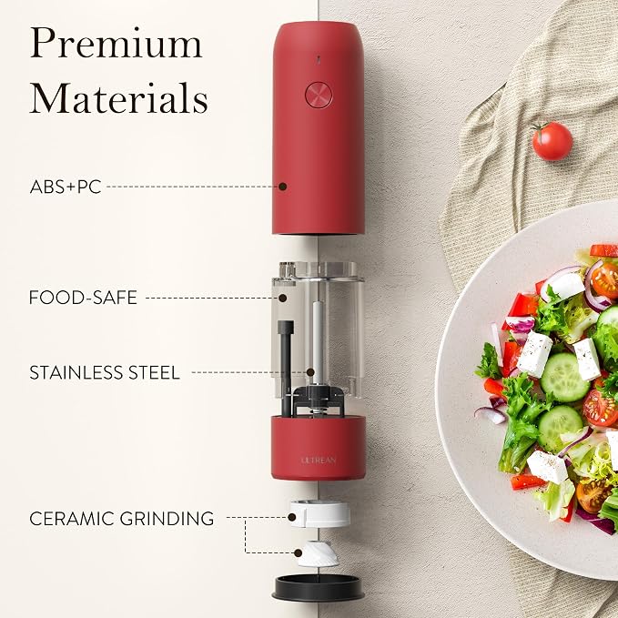 Ultrean Pepper Grinder, Rechargeable Salt and Pepper Grinder - Image 5