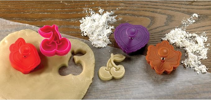 Mrs. Anderson's Baking Pie Crust Cookie Cutters, Spring-Action Embossing Cutters - Image 6