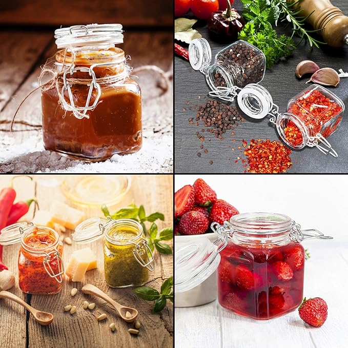 DHSBTLS 4 oz Mini Square Spice Jars, 12 Pack Glass Mason Jars - Image 7