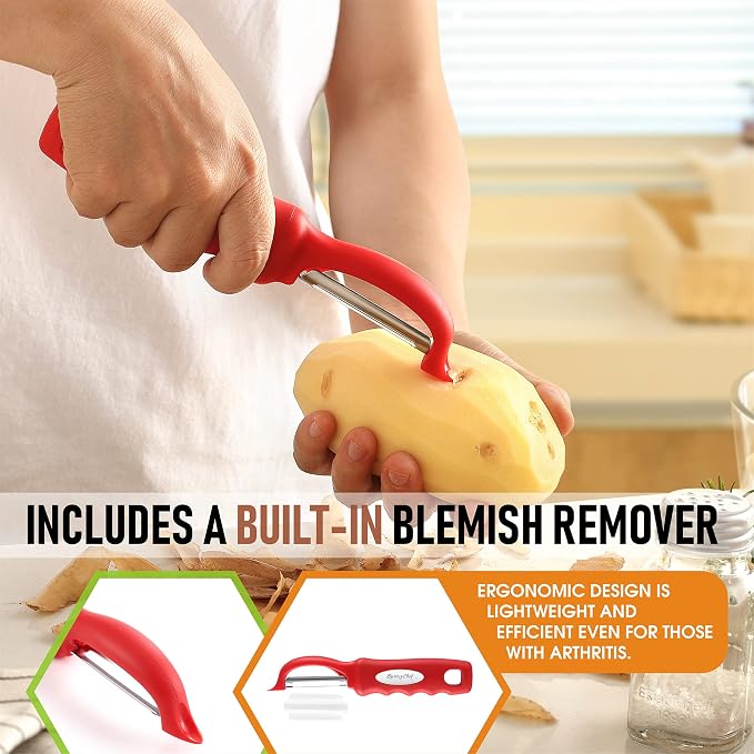 Spring Chef Premium Swivel Vegetable Peeler, Soft Grip Handle and Ultra Sharp - Image 5