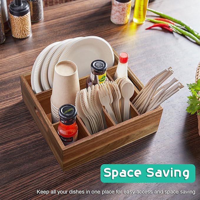 ALELION Acacia Wood Utensil Holder - Image 5