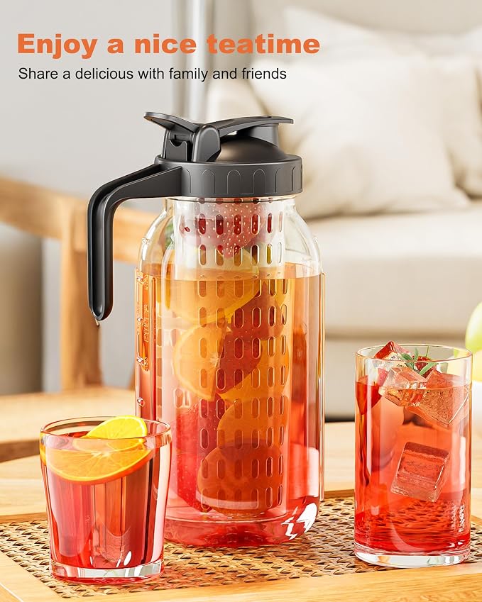64oz Glass Mason Jar Pitcher – Airtight & Leakproof Glass Pitcher - Image 7