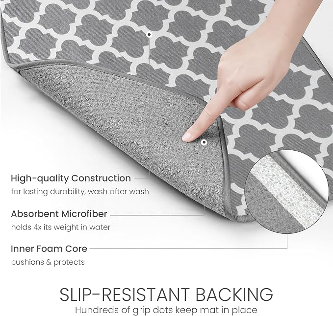 Bellemain XL Dish Mat 24" x 17" Microfiber Dish Drying Mat, Super absorbent - Image 4