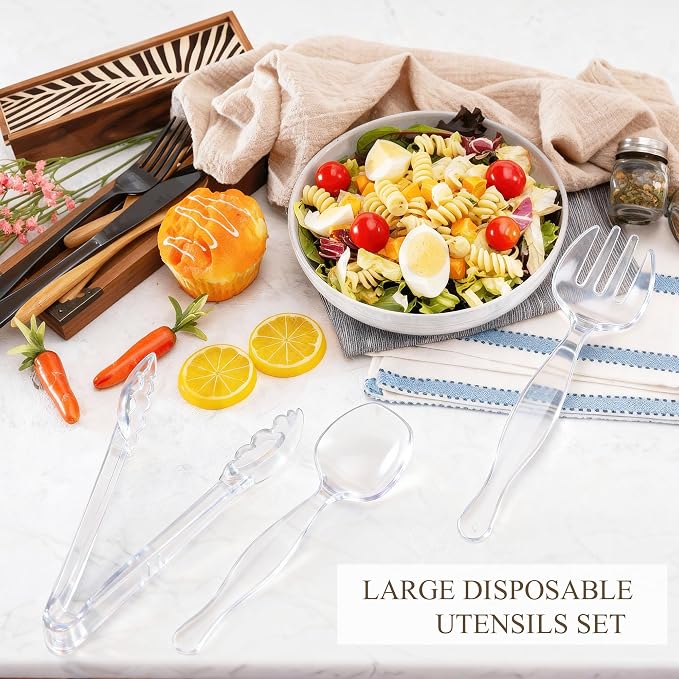 Mwellewm 48Pcs Plastic Serving Utensils Disposable Serving Spoons - Image 5