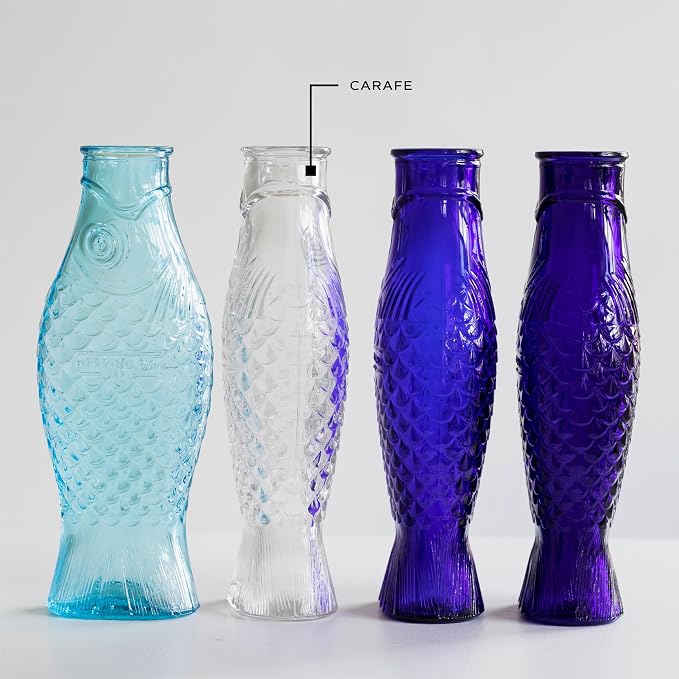 Serax Glass Water Pitcher | Fish & Fish glassware by Paola Navone | Wine Carafe - Image 4