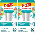 Glad Small Trash Bags 4 Gallon, Febreze Bahama Bliss Garbage Bags, Odor by GladTrashFoodStorage