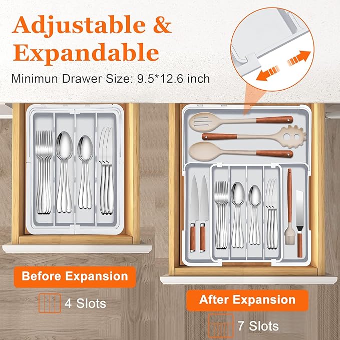 Spaclear Expandable Silverware Drawer Organizer - Image 3