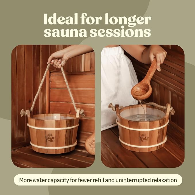 Red Cedar Sauna Bucket and Ladle Set 6L - Image 4