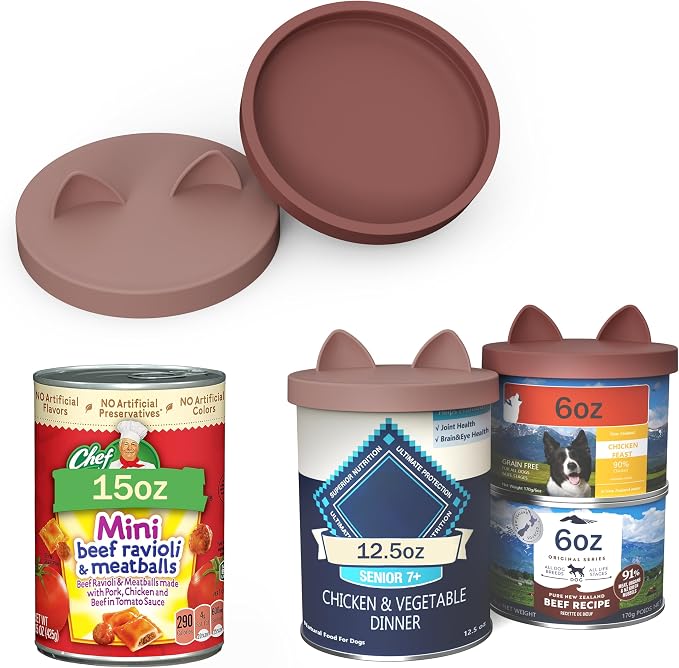 OHMO 2 Pack Pet Food Can Lids, BPA Free Silicone Covers by OHMO