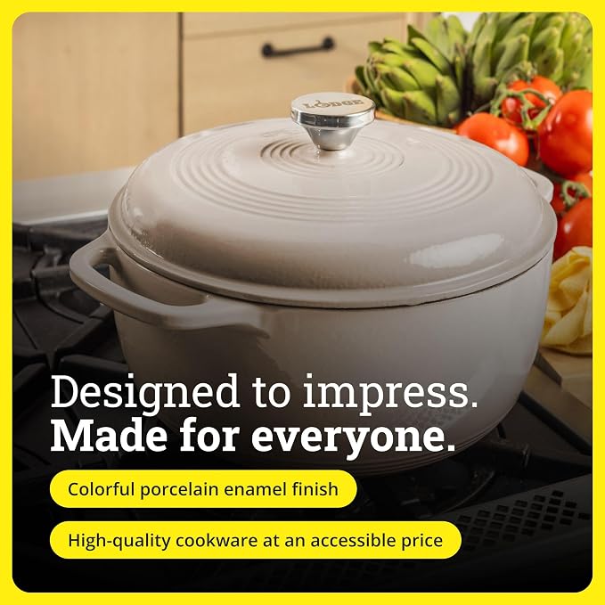 Lodge Essential Enamel Cast Iron Dutch Oven - Image 6