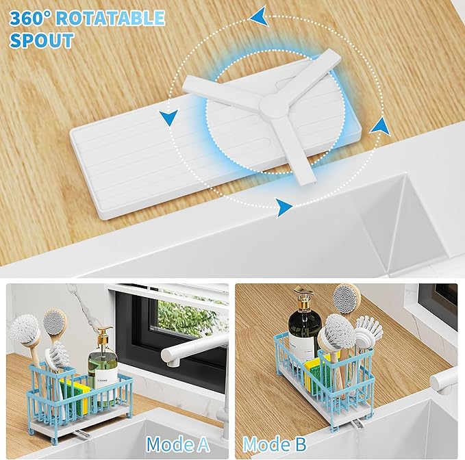Cisily Sponge Holder for Kitchen Sink, Sink Caddy Organizer - Image 2