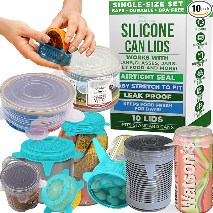 Reusable Silicone Can Lids – 2.6 Inch Can Covers by BasicHaus