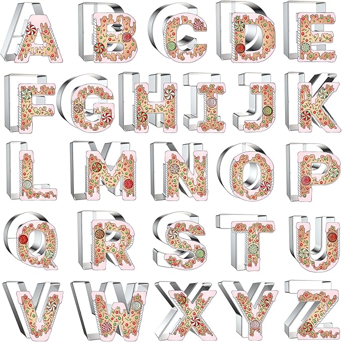 4 Inch Alphabet Letter Cookie Cutter Set by Xzhloym