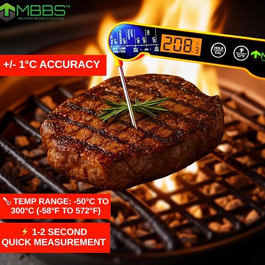 Instant Read Meat Thermometer for Cooking | Waterproof IP66 & Ultra Fast | - Image 2