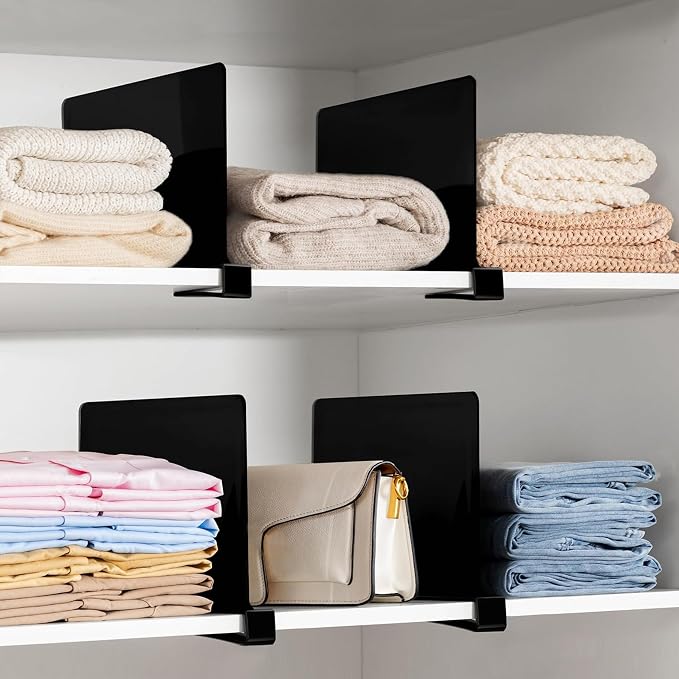 HBlife 6 Black Shelf Dividers, Vertical Purse Organizer - Image 9