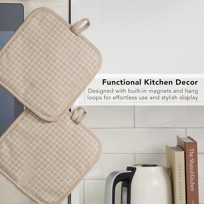 KITCHENAID Gourmet Series Gridlines Pot Holders 2-Pack Set, Heat Resistant up - Image 6