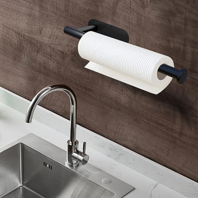 DEKAVA Under Cabinet Wall Mount Paper Towel Holder, Self-Adhesive Bar, - Image 4